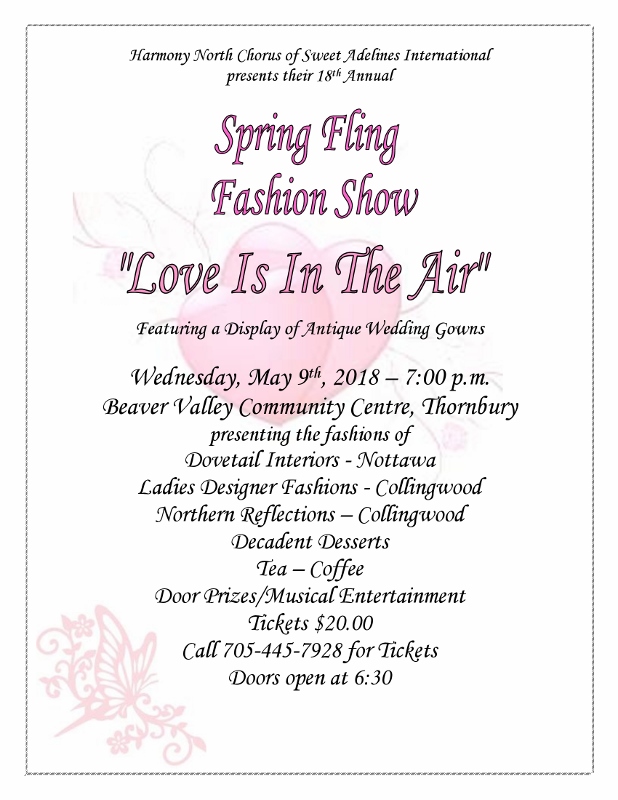 Harmony North Chorus 18th Annual Spring Fling Fashion Show